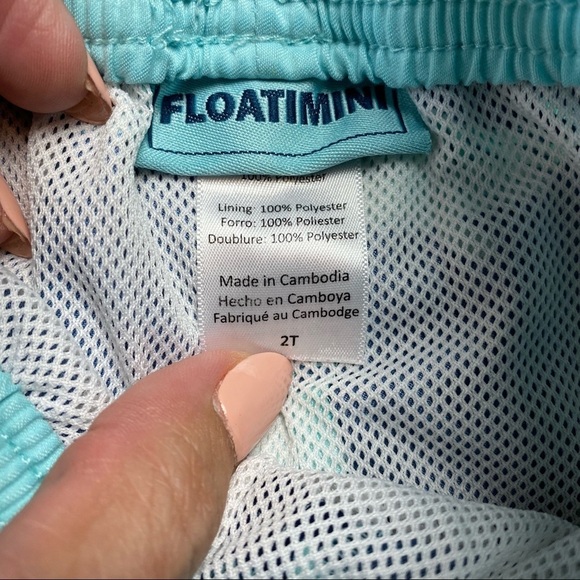 Floatimini Little Boys Size 2T Blue Whale Swim Trunks - Picture 3 of 5